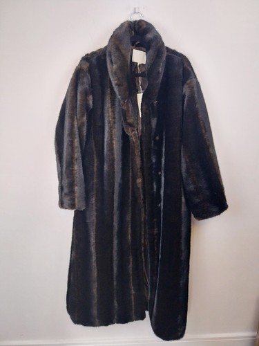 Faux fur coat dark brown - na-kd,
