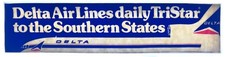 Delta Air Lines Lockheed L-1011 TriStar Airline Window Sticker Southern States