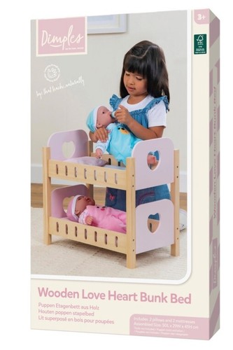 Pink dimples wooden love heart - pink,