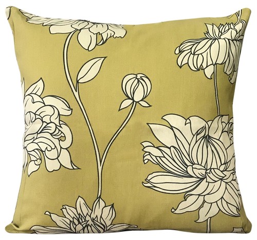 Linen cushions cover - or, floral