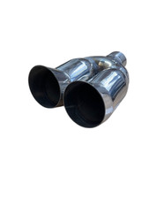 Universal Twin Exhaust Tip Trim Pipe Tail Muffler Chrome Stainless Steel