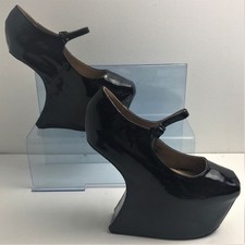 Glossy Black Platrorm Wedge