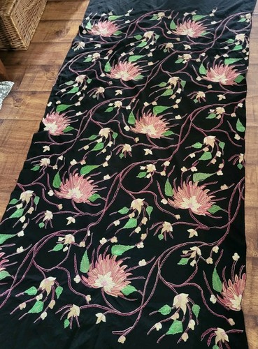 Crewel work sampler fabric