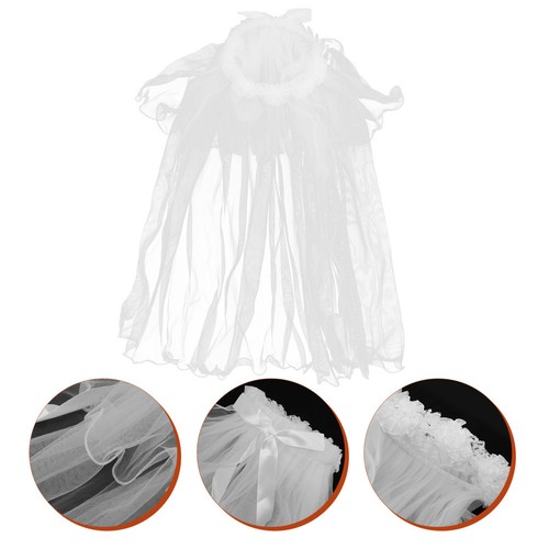 Reusable white wedding veil - white,