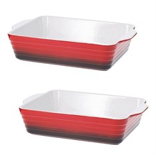 Set of 2 Medium Red Stoneware