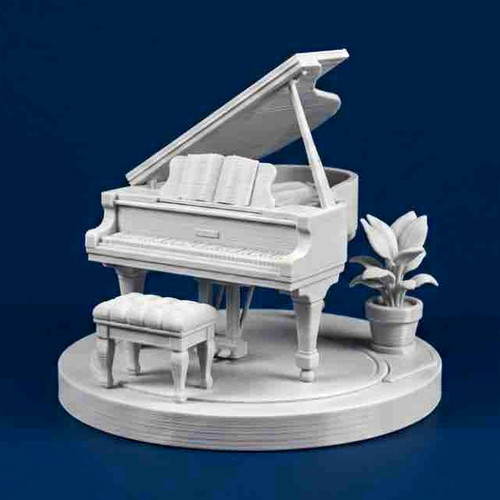 Miniature grand piano scene - piano,