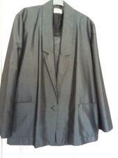 Jacket & Skirt Suit. Grey Tonic-type. Size 14 By TORUN