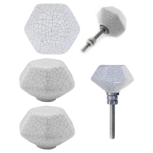 Hexagonal white crackle - ⭐,