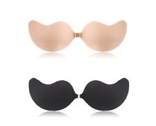 Adhesive Push Up Lycra Silicone Stick On Gel Strapless Backless Invisible Bra UK