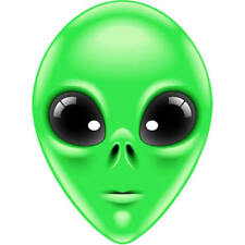 Green Alien Fun Celebrity Card Face Mask - Ready To Wear - Fancy Dress