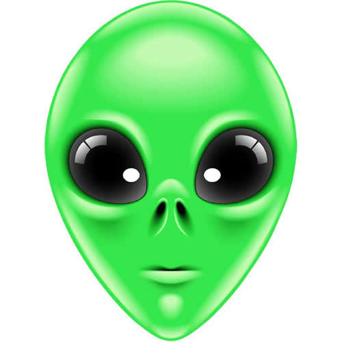 Green alien fun celebrity card - alien,