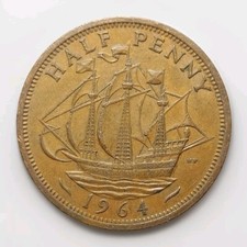 1964 UK Half Penny Coin –