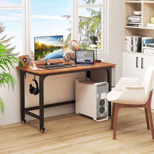 Brown 120x60cm rolling desk - brown,