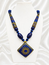 Blue Mosaic Statement Necklace