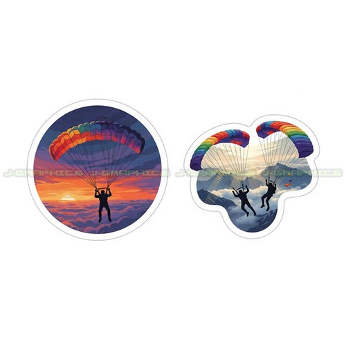 Sky diving vinyl decal - diving, sticker