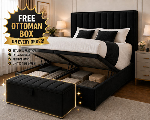 Upholstered storage bed - storage,