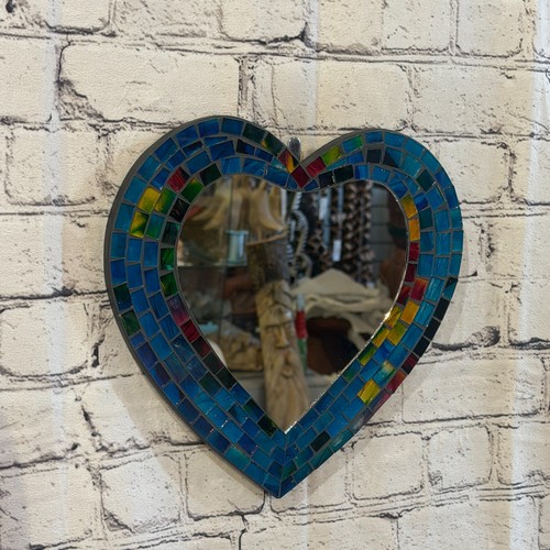 Blue heart shape - blue, mosaic