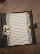 black plastic hard files ring binder 12x12" with A-Z file dividers/clasp Closure