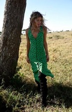 Rat & Boa Green Midi Polkadot Dress Size XS