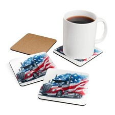 Patriotic Truck Coaster Set 4