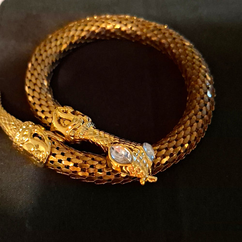 Gold tone snake mesh - gold,