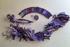 Embroidery Bundle x 40 PURPLE MIX: Metallics/Glass Beads/Wire/Threads & Yarns