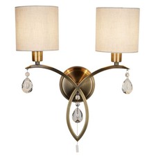 2 Lights Antique Brass Finish
