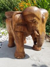 Elephant Table/Solid Wood/Hand Carved/Lamp Table/Plant Stand/Stool/Waxed 12"