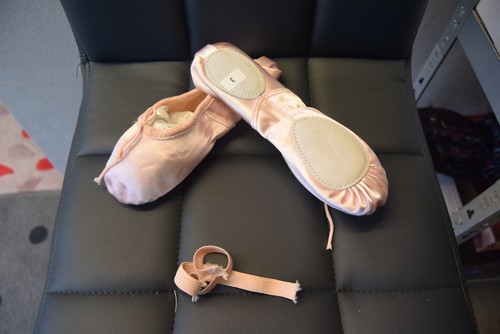 Pink satin split sole ballet