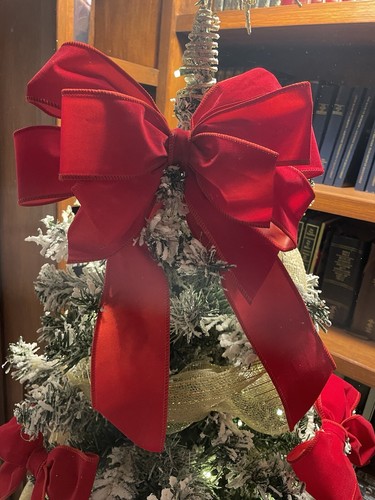 Christmas tree topper bow - christmas,