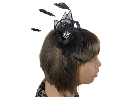Black sinamay feather - sinamay,