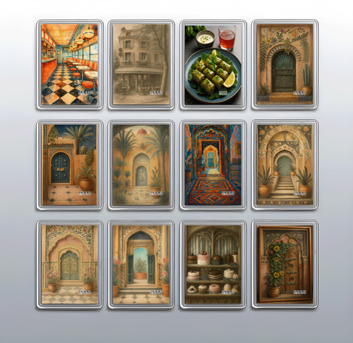 Ornate archway decor - decor, fridge