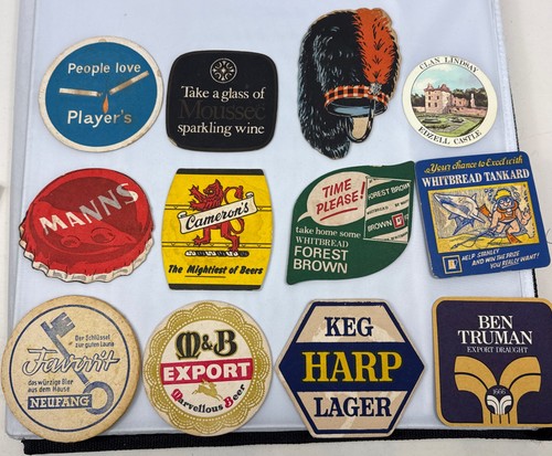 Vintage beer mats mixed lot - beer,
