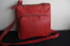 Hotter Leather Crossbody Bag Harriet Organiser Red New