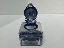 Antique Solid Silver Lidded Inkwell, London 1830