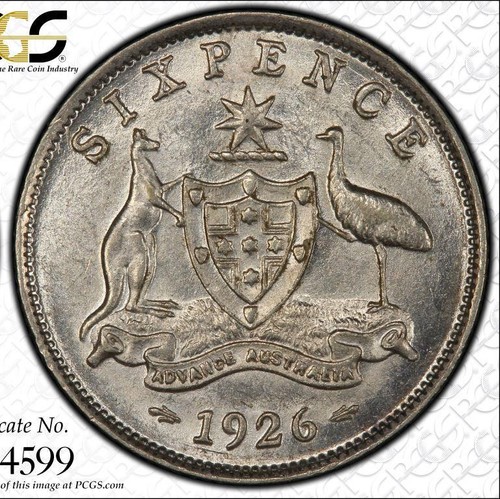 1926 australia sixpence 2 - sixpence, "2