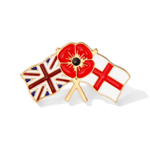 Red poppie flower pin - red,