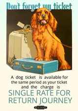 Vintage Railway Poster Dog Buy