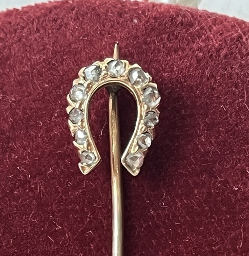 Fine horseshoe stickpin 14k - stickpin,