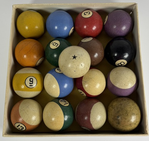 Vintage antique clay billiard - vintage,