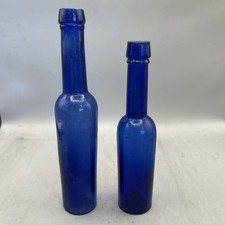 TWO SUPERB ELEGANT BLUE GLASS