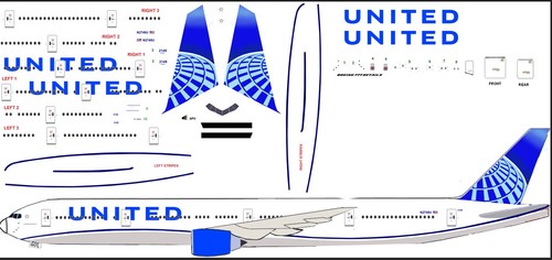 United 2019 livery 777 300er - united, 777-300er