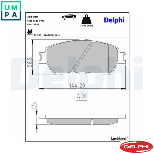 Brake pad set - pad,
