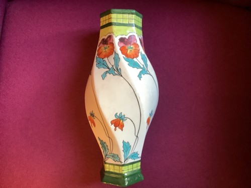 Enameled ceramic vase - , floral