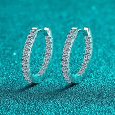 1ct Hoop Earrings Platinum