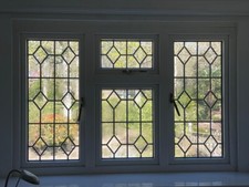 WINDOW DORMER WHITE UPVC DOUBLE GLAZED 4 PANES LEADED QUEEN ANNE STYLE 149x97CM