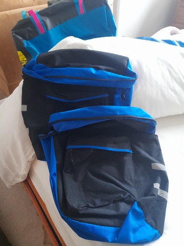 Pair cycle panniers blue - of,