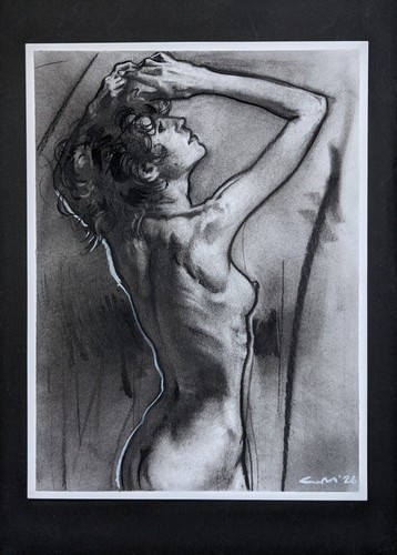 Charcoal female firgure nude - firgure, (nude