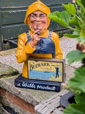 Vintage W.D & H.O Wills Tobacco Bulwark Tin Shop Counter display figure Rare 