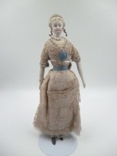 Antique original parian/unglazed porcelain 8.5" lady doll for large doll house